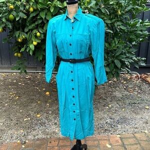 🩵🩵🩵80’s Vintage Choon dress medium teal blue